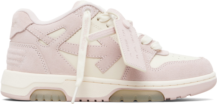Photo: Off-White Pink Out Of Office Calf & Suede Sneakers