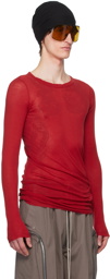Rick Owens Red Ribbed Sweater
