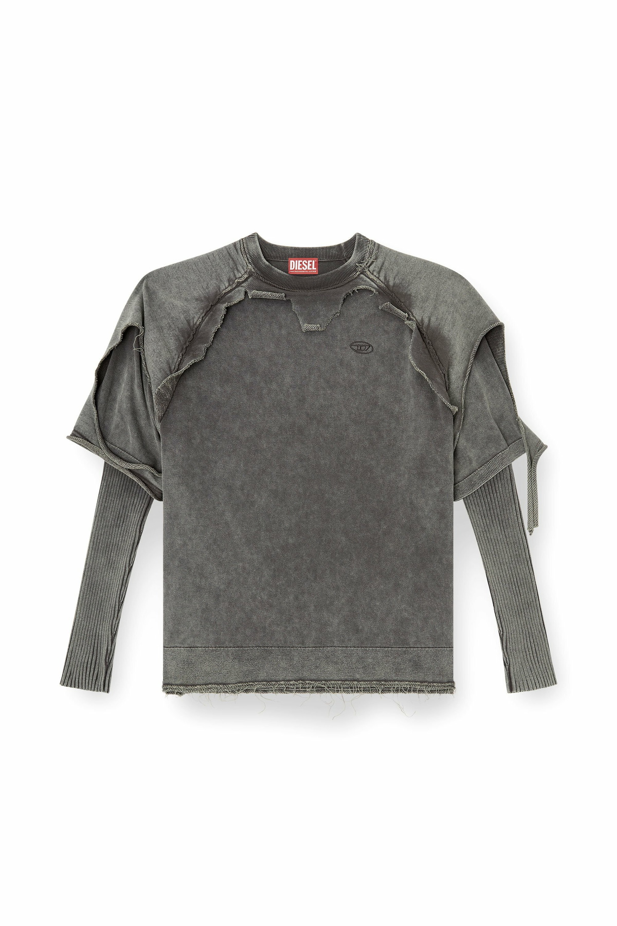 Diesel Layered sweater with destroyed effect - Knitwear Mens in 