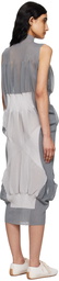 ISSEY MIYAKE Gray Shaped Nude Midi Dress