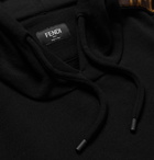 Fendi - Logo-Trimmed Fleece-Back Cotton, Wool, Silk and Cashmere-Blend Hoodie - Black
