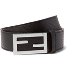 Fendi - 3.5cm Black Full-Grain Leather Belt - Black