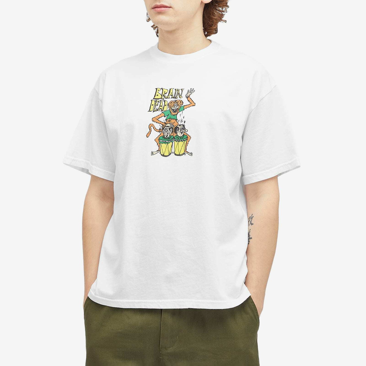 【BRAIN DEAD】 Bongo Brain T-shirt / White Bongo Brain T-shirt - White – Brain Dead