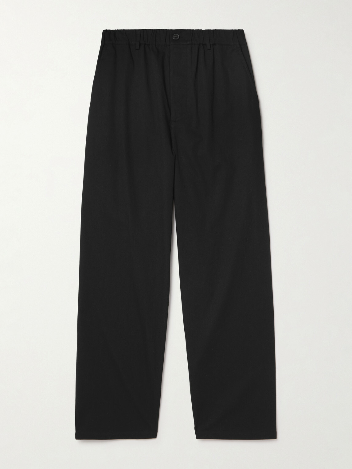 FRAME - Relaxed Straight-Leg Cotton Trousers - Black