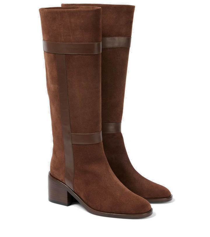 Photo: Clergerie Lyube 65 shearling-lined suede knee-high boots