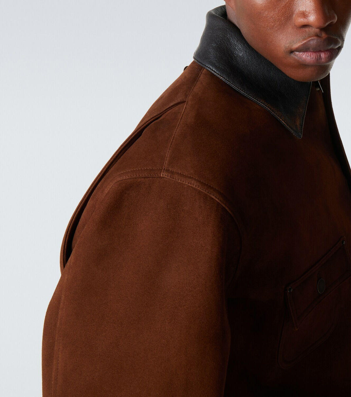Prada Leather-trimmed suede jacket