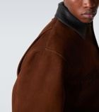 Prada Leather-trimmed suede jacket