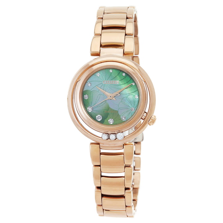 Photo: Citizen L Eco-Drive Diamond Green Mother of Pearl Dial Ladies Watch EM1113-82Y