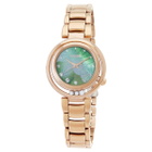Citizen L Eco-Drive Diamond Green Mother of Pearl Dial Ladies Watch EM1113-82Y