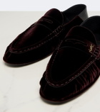 Saint Laurent Le Loafer velvet penny loafers