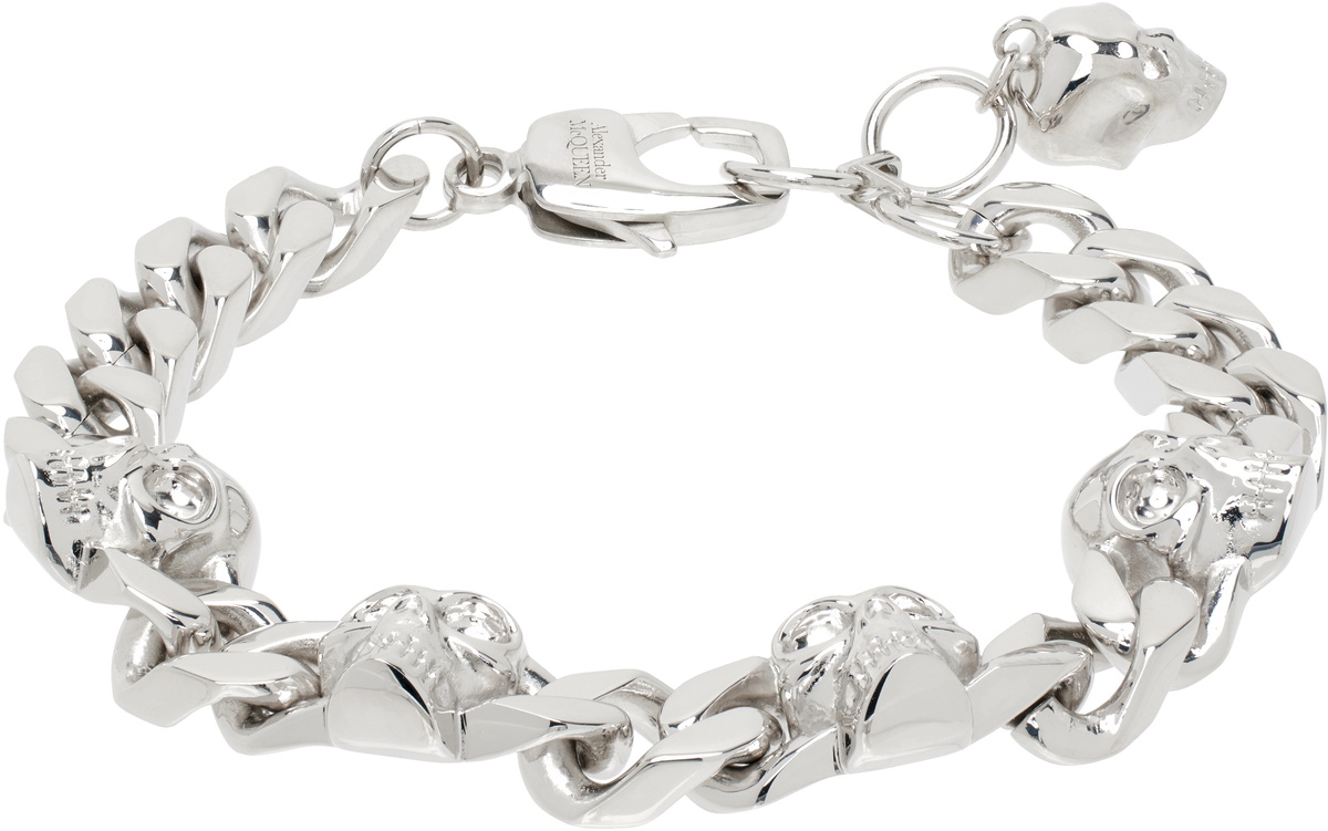 McQueen Silver Skull Chain Bracelet