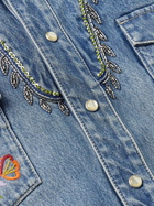 Valentino Garavani - Embellished Embroidered Denim Overshirt - Blue
