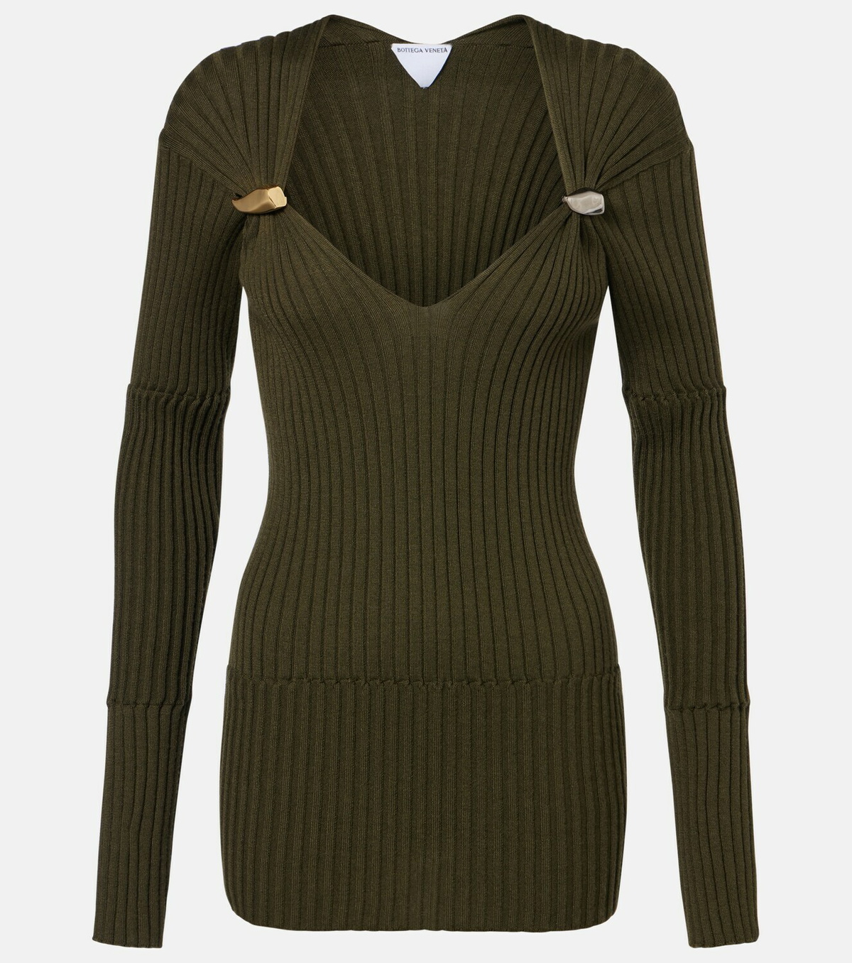 Bottega Veneta Ribbed-knit cashmere and silk top