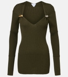 Bottega Veneta Ribbed-knit cashmere and silk top