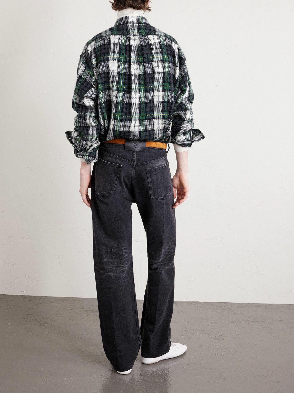 CELINE - Checked Cashmere Overshirt - Blue