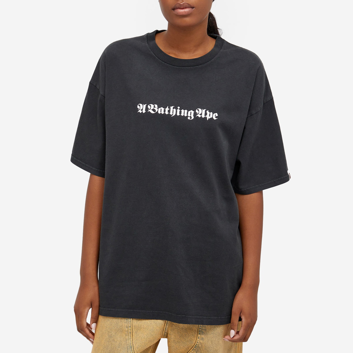 A Bathing Ape Women's Pigment Dye T-Shirt in Black