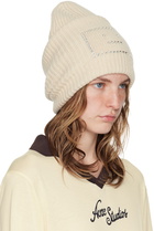 Acne Studios Beige Embellished Square Beanie