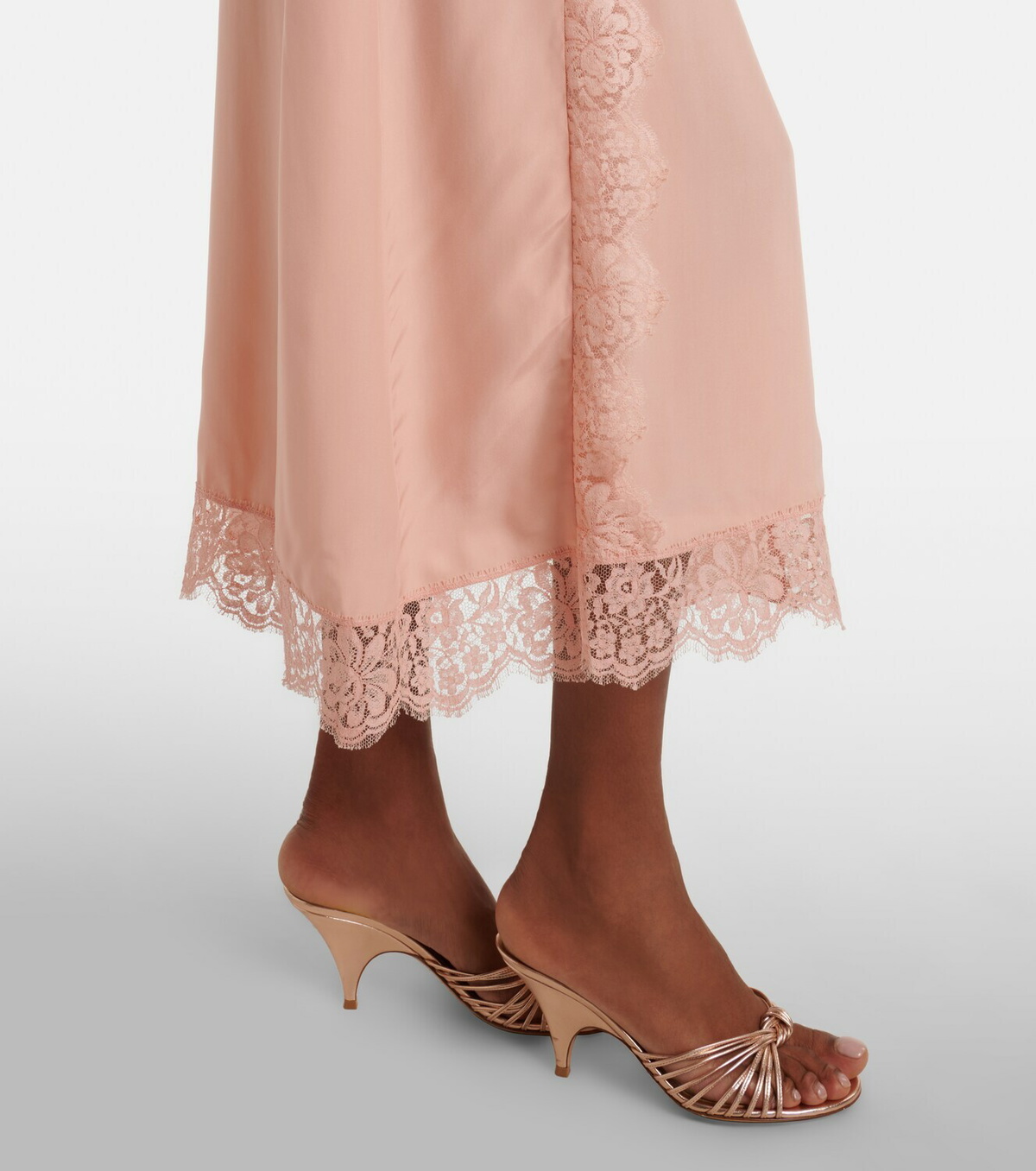 Stella McCartney Lace-trimmed silk midi dress