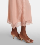 Stella McCartney Lace-trimmed silk midi dress
