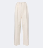 Magda Butrym Pleated silk and wool wide-leg pants