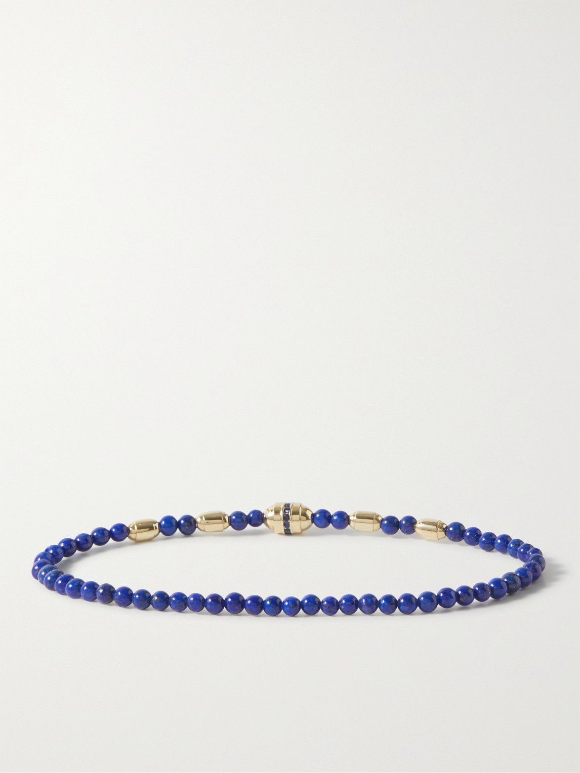 LUIS MORAIS 14kt yellow gold lapis lazuli bead bracelet - Blue