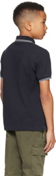 Stone Island Junior Kids Navy 21348 Organic Stretch Cotton Piqué Polo