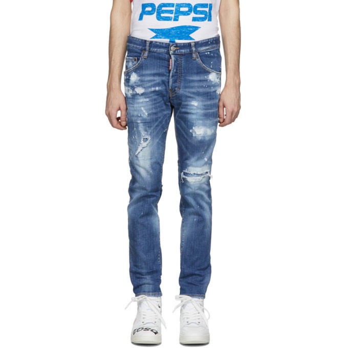 Photo: Dsquared2 Blue Classic Kenney Bleached Holes Jeans