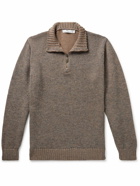 Inis Meáin - Alpaca, Merino Wool, Cashmere and Silk-Blend Half-Zip Sweater - Brown