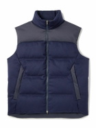 SEASE - Reversible Quilted Shell and Brushed Cashmere Down Gilet - Blue