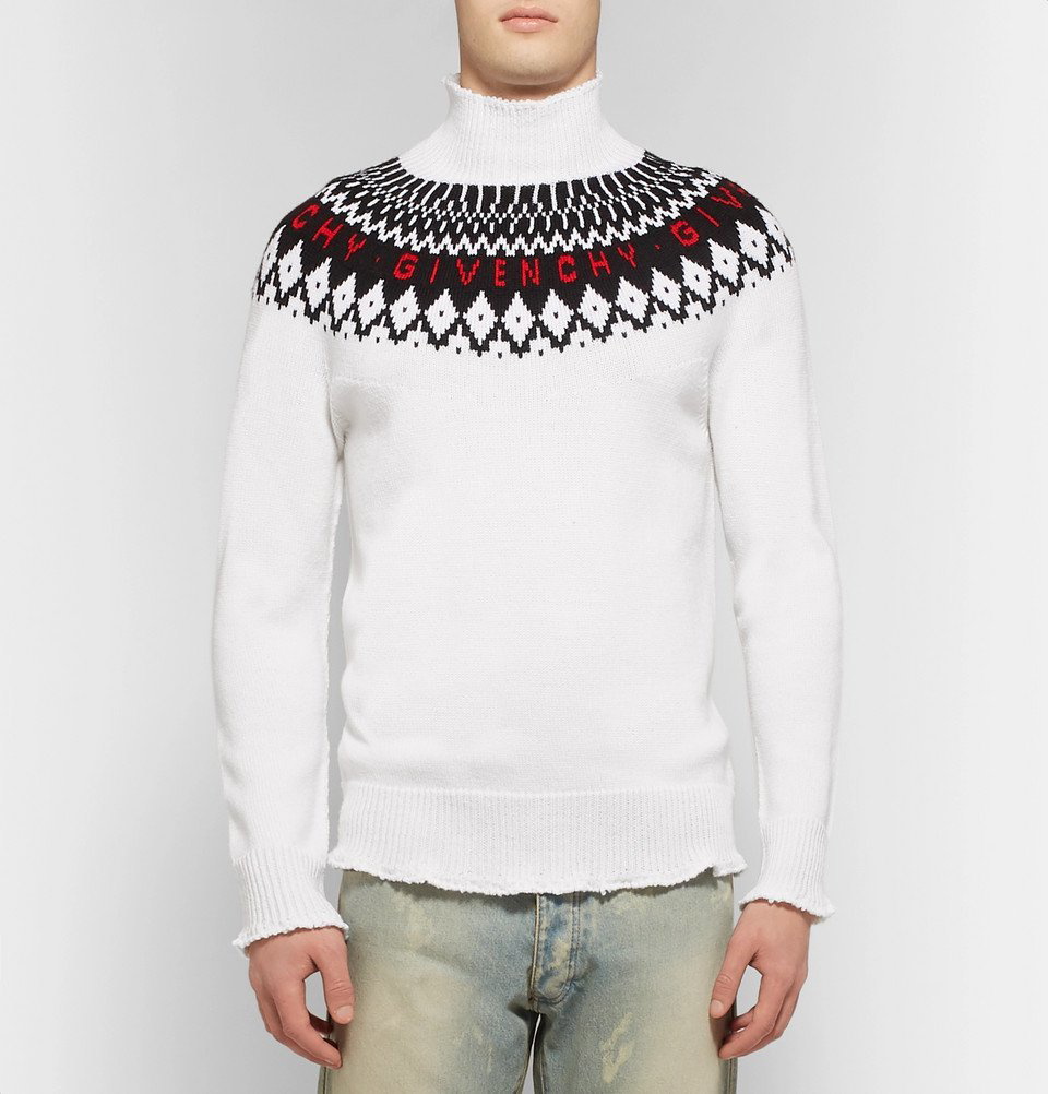 Givenchy - Logo-Intarsia Wool Rollneck Sweater - Men - White Givenchy