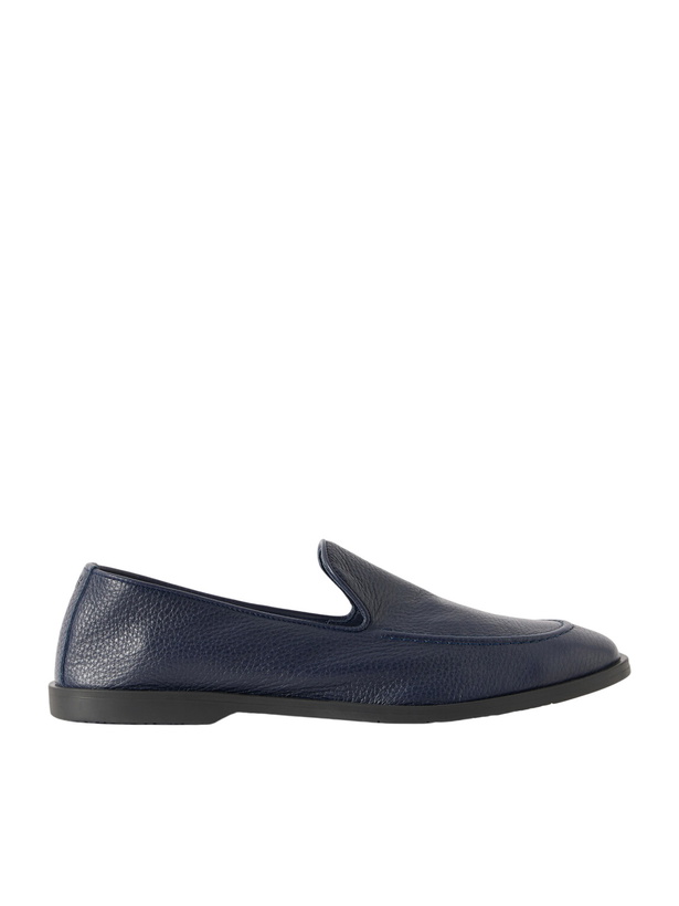 Photo: George Cleverley - Cornwall Full-Grain Deerskin Loafers - Blue