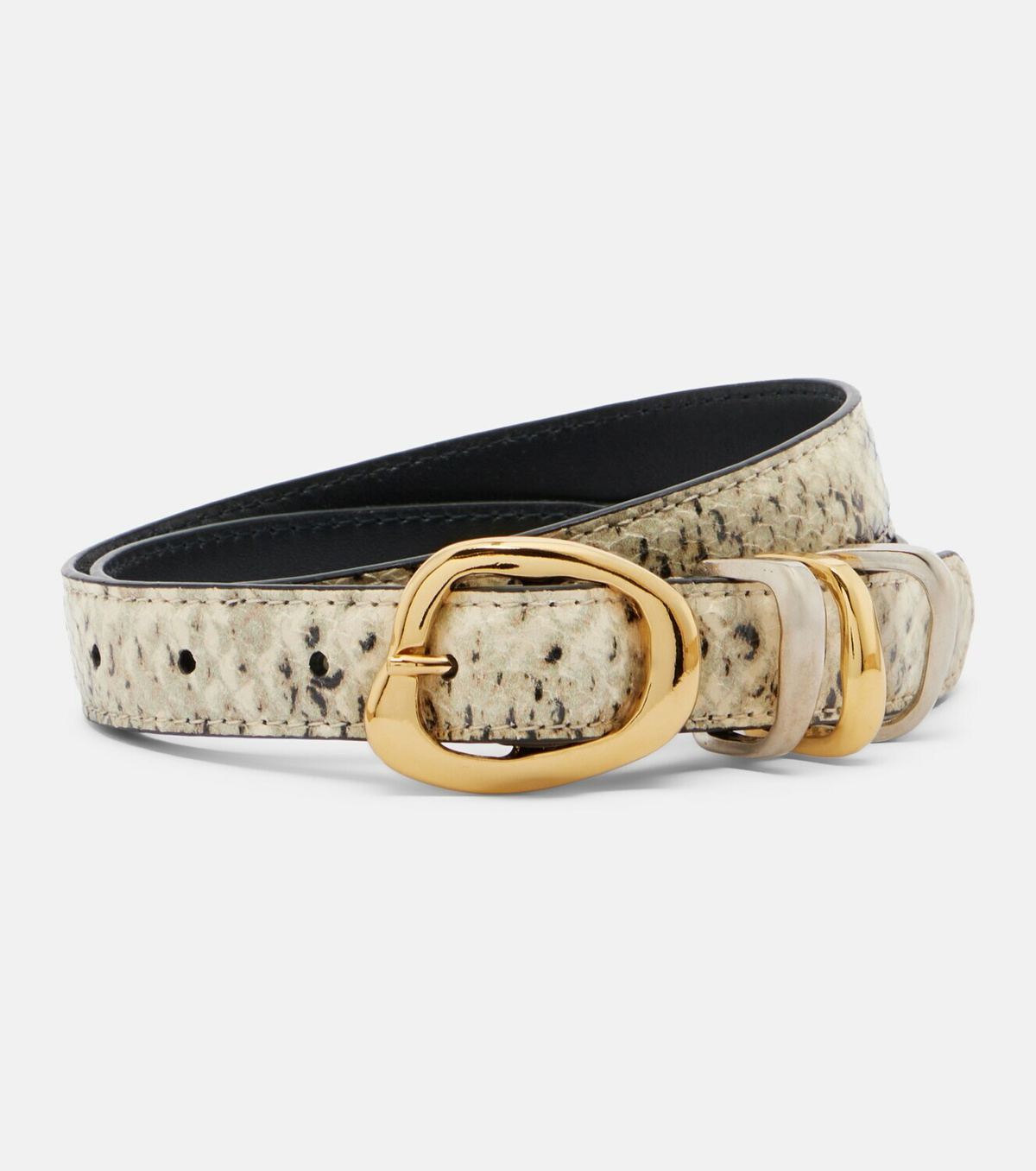 Amanu Tugela snake-effect leather belt