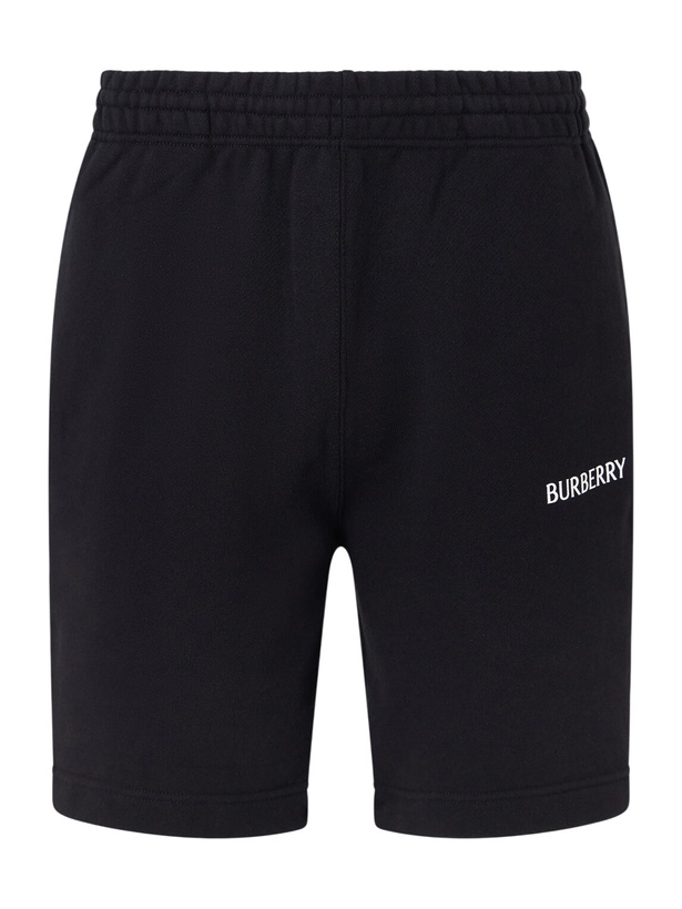 Photo: Burberry - Logo-Print Straight-Leg Cotton-Jersey Shorts - Black
