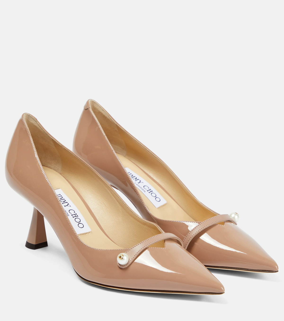JIMMY CHOO /ROSALIA Flat ジミーチュウ ベージュ 38 Jimmy Choo - Rosalia 65 patent leather pumps Jimmy Choo