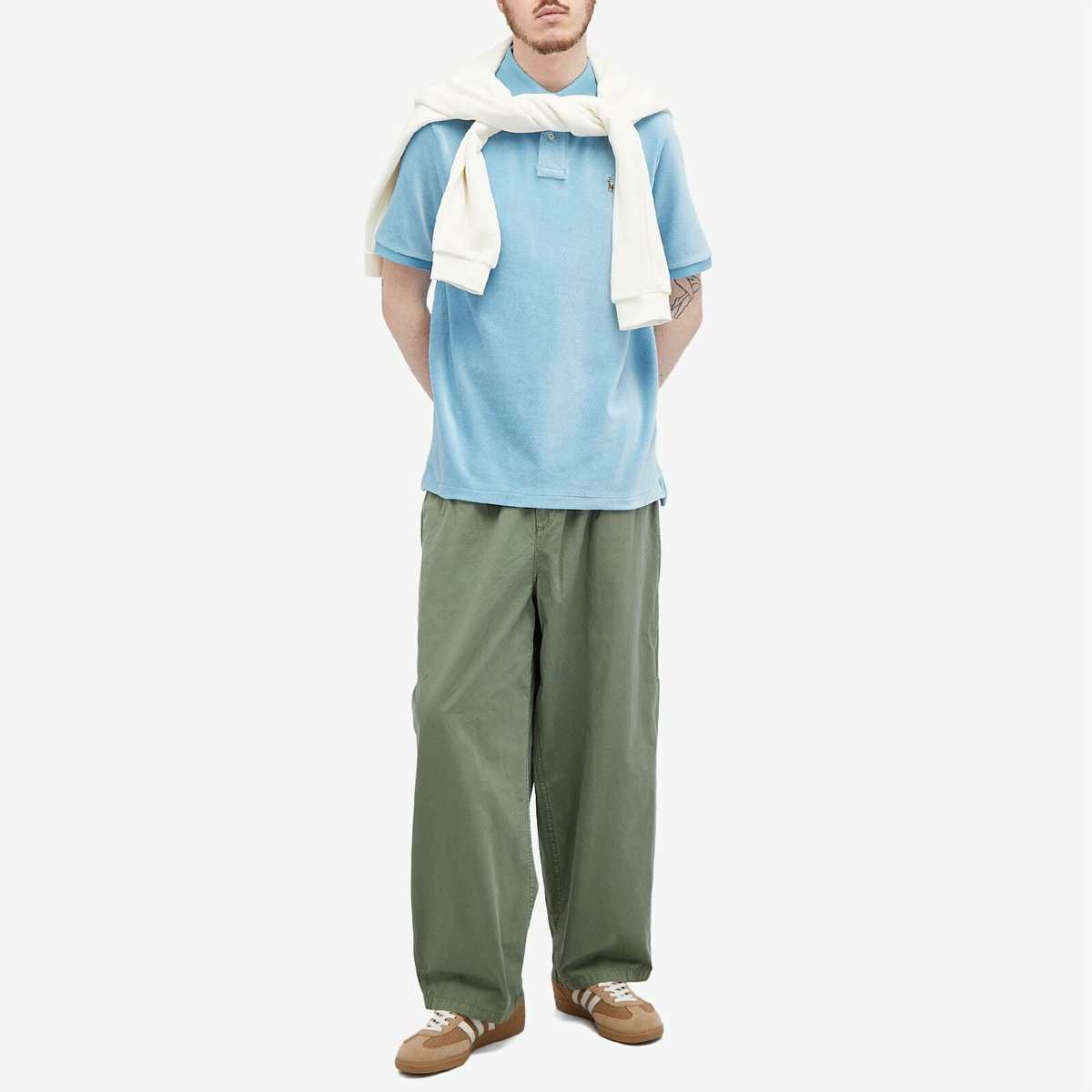 Polo Ralph Lauren Men's Corduroy Polo Shirt in Cassidy Blue