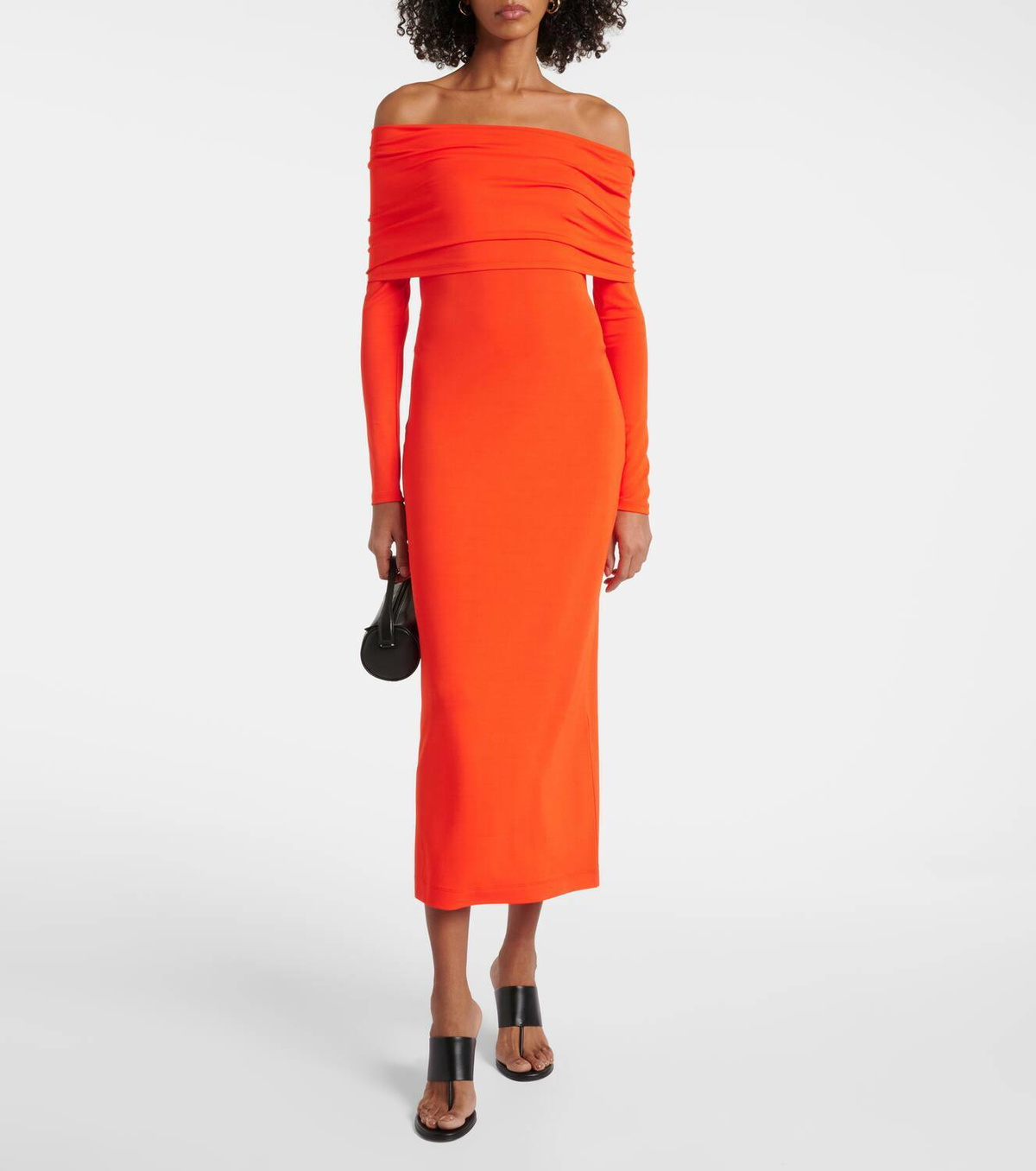ralph lauren orange maxi dress Lauren Ralph Lauren Sz M-Orange Jersey Sleeveless Slip Maxi Dress HighNeck/Lined