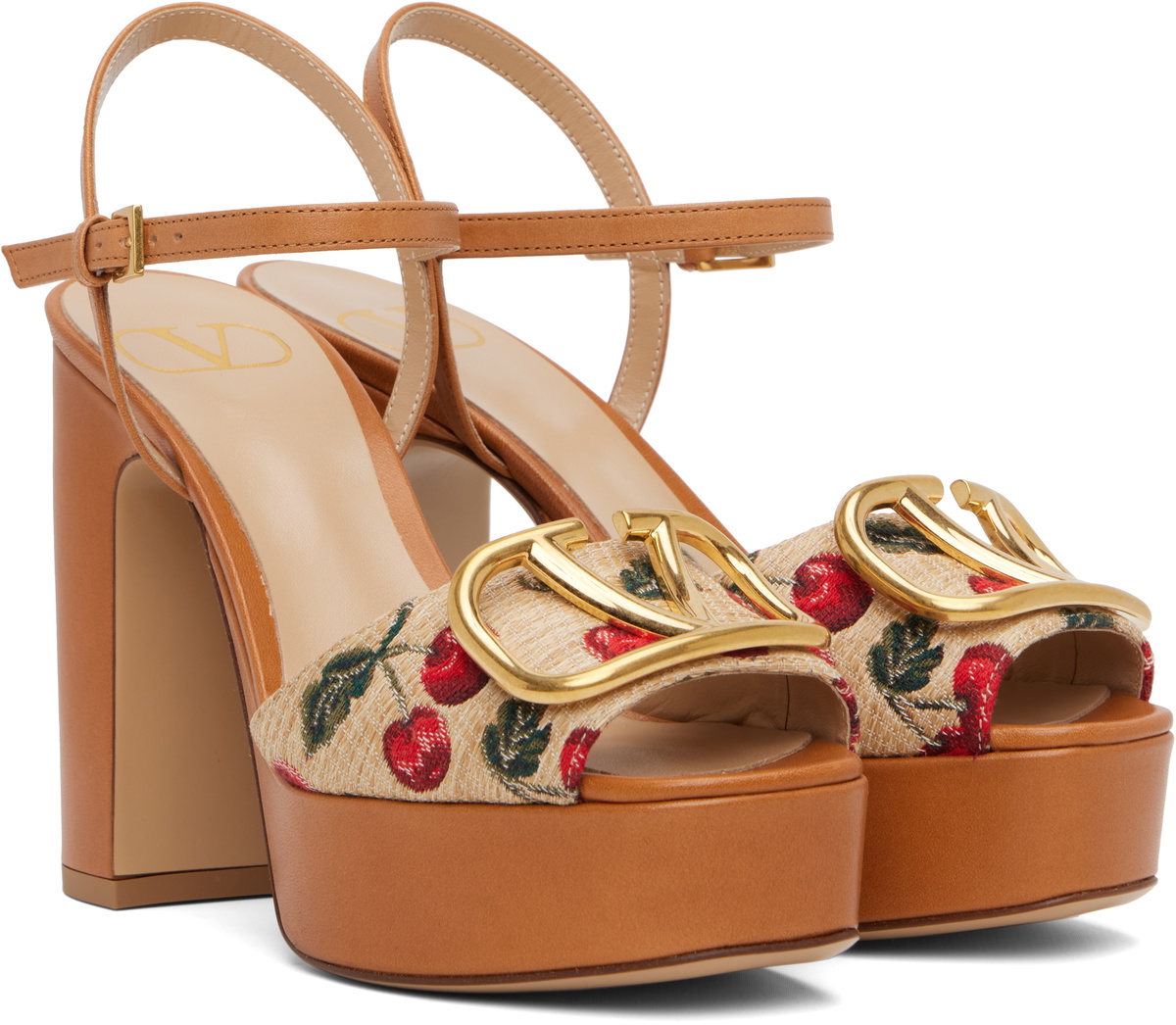 Valentino Garavani Beige & Brown VLogo Signature Cherryfic