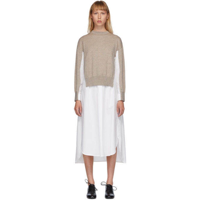 Photo: Enfold White and Beige Knit Layered Dress