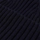 Drake's Men's Ribbed Knit Beanie in Navy