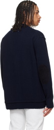 Maison Margiela Navy Elbow Patch Cardigan