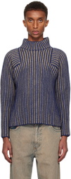 Eckhaus Latta Blue & Taupe Chalet Sweater