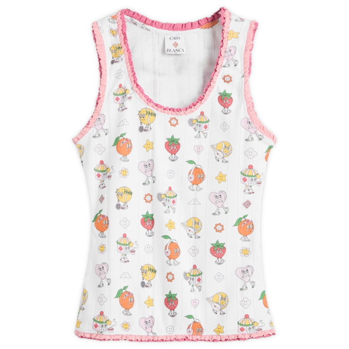 Photo: Casablanca Women's Pointelle Frill Tank Top in Multi