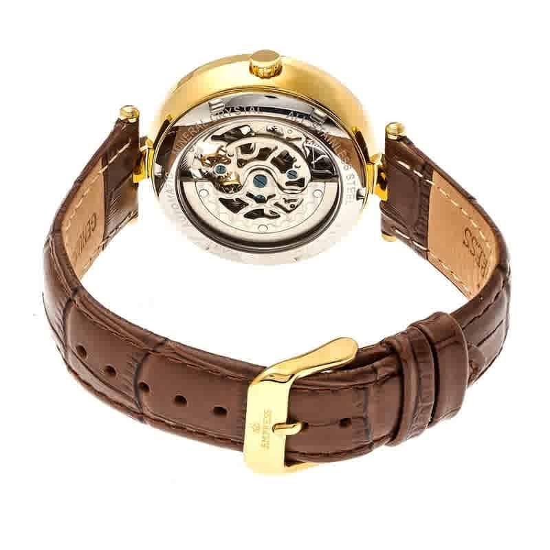 Empress Stella Automatic Crystal White Dial Ladies Watch EM2104