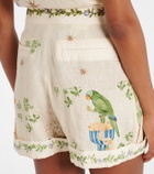 Agua by Agua Bendita Rommy floral linen Bermuda shorts