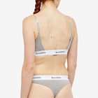 Sporty & Rich Women's Serif Logo Thong in Heather Grey