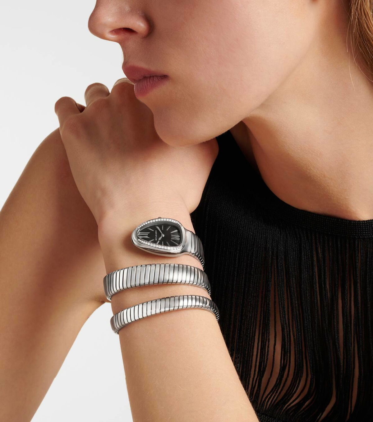 Bvlgari Serpenti Tubogas watch with diamonds