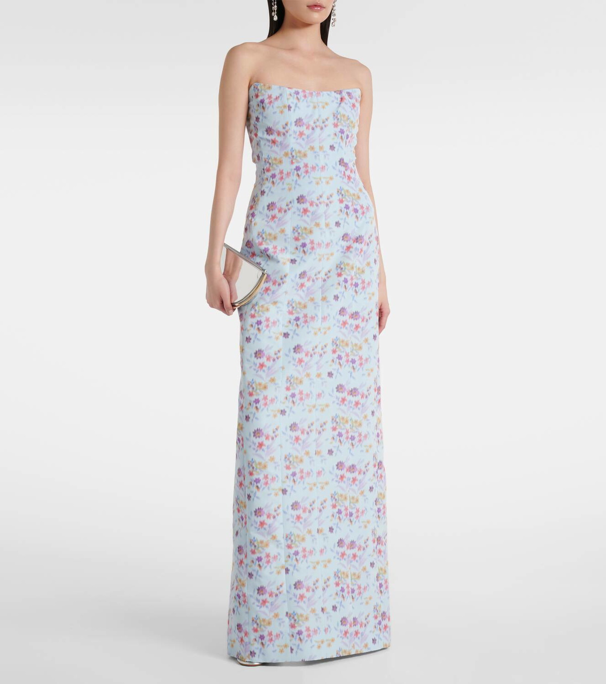 Markarian Odessa floral ikat corset gown