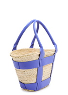 Demellier Santorini Leather and Raffia Basket bag - Blue - One Size