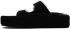 MM6 Maison Margiela Black Sunken Footbed Slides