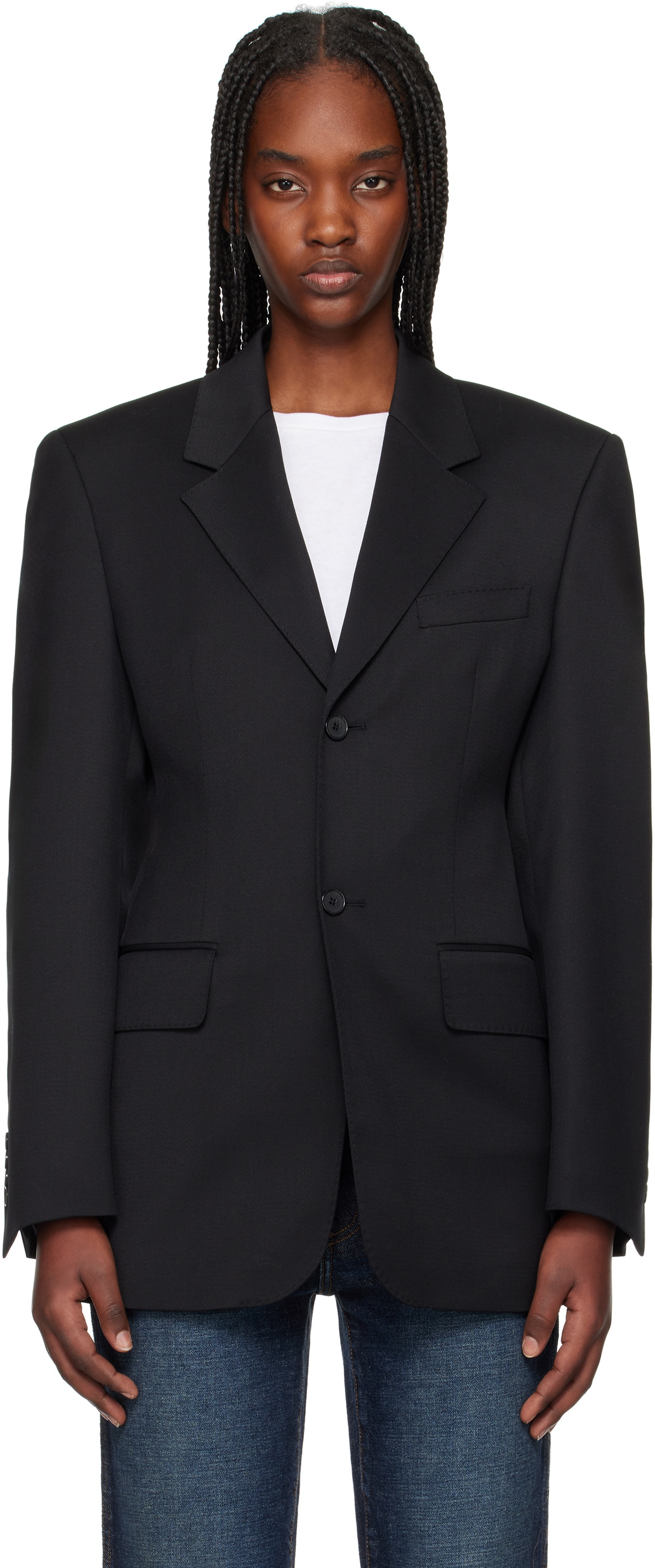 Filippa K Black Tailored Hourglass Blazer